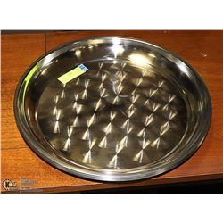 LOT OF 6 STAINLESS STEEL SERVING TRAYS 16"