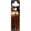 Image 1 : BRASS AND MILK GLASS FLOOR LAMP. VINTAGE