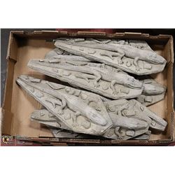 LOT OF 8 CONCRETE ALLIGATORS 16" LONG