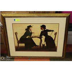 GOLD TONE FRAMED LADIES PICTURE.