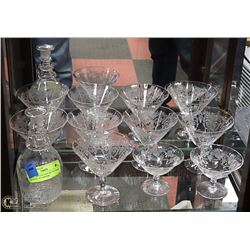 CIRCA 1800 ENGLISH DECANTER & CRYSTAL STEMWARE