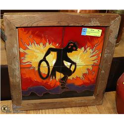 HANDPAINTED HOOP DANCER ON TILES GLAZED