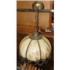 Image 1 : ANTIQUE VICTORIAN SLAG GLASS LAMP- LARGE