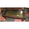 Image 1 : WOOD COFFEE TABLE WITH STORAGE UNDER GLASSTOP