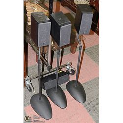 3 YAMAHA SPEAKERS PLUS STANDS PLUS CENTER SPEAKER