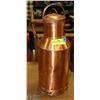 Image 1 : VINTAGE COPPER DAIRY CAN 17"T