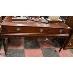 ANTIQUE SHERATON FLAME MAHOGANY DESK INLAID