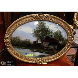 REVERSE PAINTING ON CURVED GLASS 23" WIDE