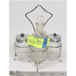 ANTIQUE SILVERPLATE CRUET SET/ COMPLETE