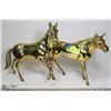 Image 1 : PAIR SOLID BRASS HORSES 12"W X 12"H EACH