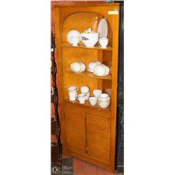 LIGHT OAK CORNER CABINET