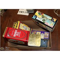 BOX OF ASSORTED COLLECTIBLE TINS