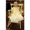 Image 1 : LARGE ANTIQUE BISQUE DOLL AND ROCKER