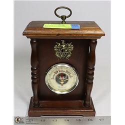 WOODCRAFT BAROMETER ON WOOD STAND VINTAGE