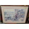 Image 1 : FRAMED ART- FRENCH SCENE WATERCOLOR- LARGE