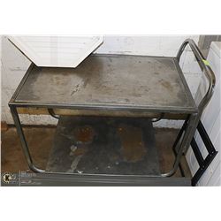STAINLESS STEEL PRODUCE TABLE ON CASTOR 2 LEVELS
