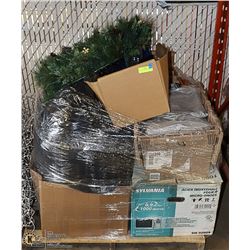 PALLET OF UNCLAIMED STORAGE.