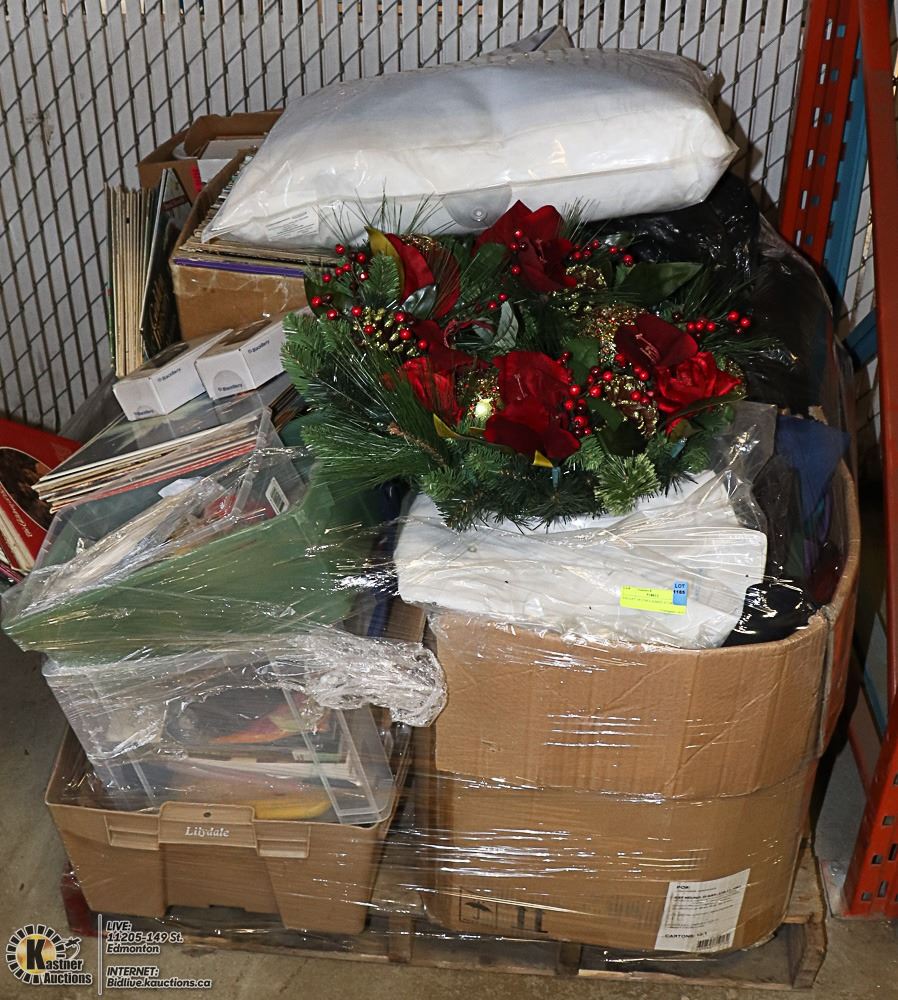 PALLET OF UNCLAIMED STORAGE.