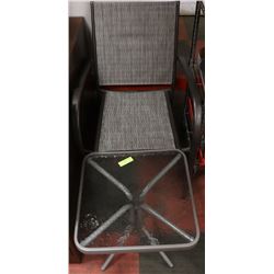 METAL/GLASS PATIO TABLE & CHAIR