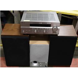 YAMAHA RECEIVER,ENERGY SUBWOOFER,TWO SPEAKERS