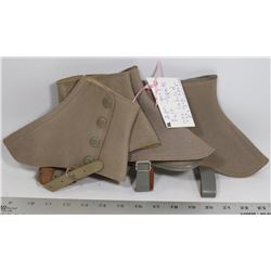 PAIRS (2) GREY FELT SPATS- ONE LABELED THE YORK