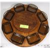Image 1 : MANDALAY GENUINE TEAK LAZY SUSAN WITH 8 SMOKE