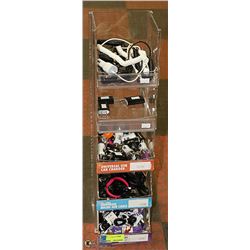 DISPLAY WITH ASSORTED CELL PHONE CHARGERS