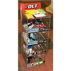 DISPLAY WITH ASSORTED CELL PHONE CHARGERS