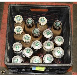 CRATE OF ASSORTED STARBUCKS COFFEE DRINKS PAST