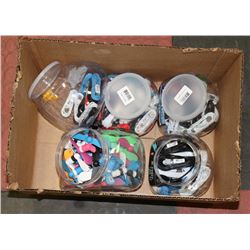 BOX OF NEW PHONE CHARGERS & CABLES IN RETAIL READY