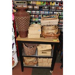 CART OF WICKER BASKETS
