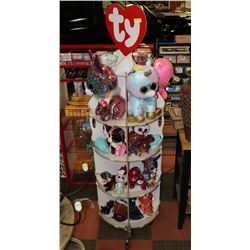 RETAIL RACK OF SEQUINNED TY BABYS