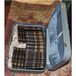 VINTAGE SUITCASE WITH VINTAGE BOOKS, INCLUDES