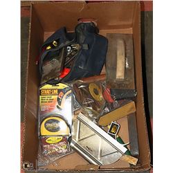 LARGE BOX OF CARPENTRY TOOLS INCL.