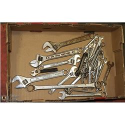LARGE FLAT OF WRENCHES AND CRESCENT