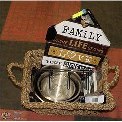 BASKET OF KITCHEN ITEMS