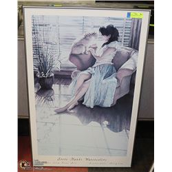 STEVE HANKS FRAMED PICTURE- "GIRL WITH CAT"