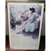 Image 1 : STEVE HANKS FRAMED PICTURE- "GIRL WITH CAT"