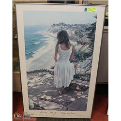 STEVE HANKS FRAMED PICTURE- "WOMAN BY OCEAN"