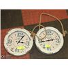 Image 1 : LOT OF 2 NEW ERA PARIS METAL WALL CLOCKS