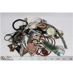 COSTUME JEWELRY INCLUDING POLISHED STONES
