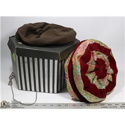 SIMPSON SEARS HATS IN BOX PLUS FIRESIDE ASHTRAY