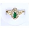 Image 1 : 14K GOLD RING EMERALD w DIAMONDS #1027663