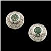 Image 1 : 14k EARRINGS  EMERALD w DIAMONDS #1027674