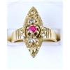 Image 1 : ANTIQUE GOLD RING RUBY w DIAMONDS #1027689