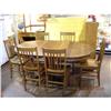 Image 1 : Antique Oak Dining Set--6 Chairs Plus #1027706
