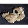 Image 1 : Celadon-green jade carving featuring a fish #1027807