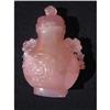 Antique rose quartz urn decorated with Tao Tieh#1027819