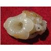 Image 1 : 18th. century white jade carving in shape of a #1027948