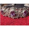 Image 1 : Silver bracelet with 3 amethyst stones and #1027981